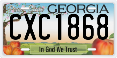 GA license plate CXC1868