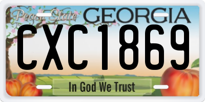 GA license plate CXC1869
