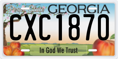 GA license plate CXC1870