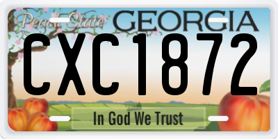 GA license plate CXC1872