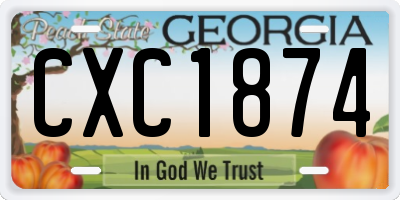GA license plate CXC1874