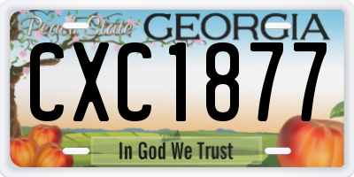 GA license plate CXC1877