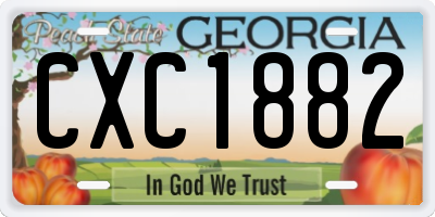 GA license plate CXC1882