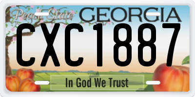 GA license plate CXC1887