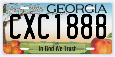 GA license plate CXC1888