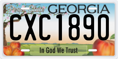 GA license plate CXC1890