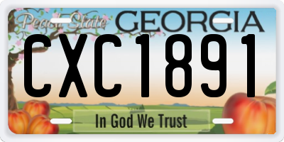 GA license plate CXC1891