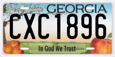 GA license plate CXC1896