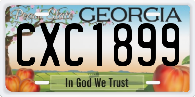GA license plate CXC1899
