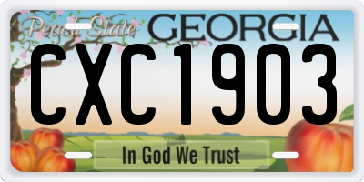 GA license plate CXC1903
