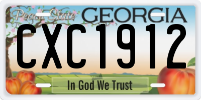 GA license plate CXC1912
