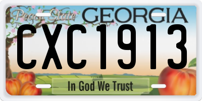 GA license plate CXC1913
