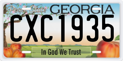 GA license plate CXC1935