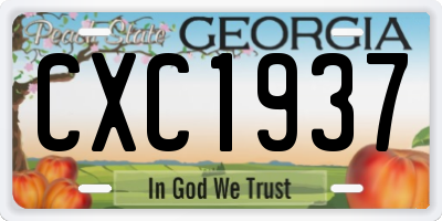 GA license plate CXC1937