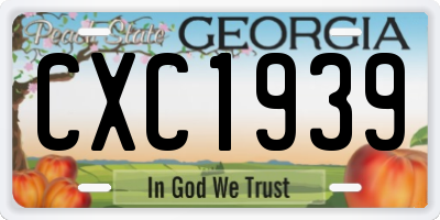 GA license plate CXC1939