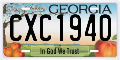 GA license plate CXC1940