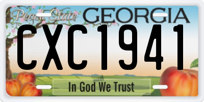 GA license plate CXC1941