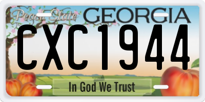 GA license plate CXC1944