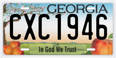 GA license plate CXC1946