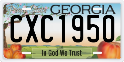 GA license plate CXC1950