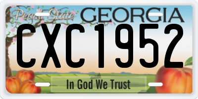 GA license plate CXC1952