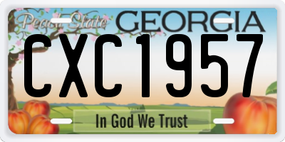GA license plate CXC1957