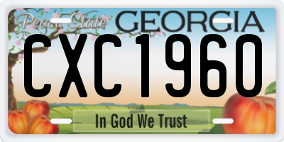 GA license plate CXC1960