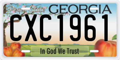 GA license plate CXC1961