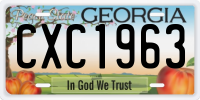 GA license plate CXC1963