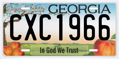 GA license plate CXC1966