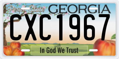 GA license plate CXC1967