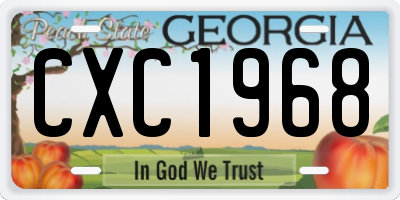GA license plate CXC1968