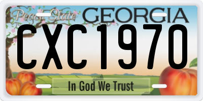 GA license plate CXC1970