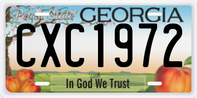 GA license plate CXC1972