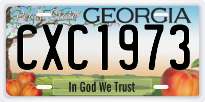 GA license plate CXC1973