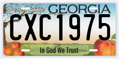 GA license plate CXC1975