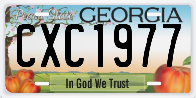 GA license plate CXC1977