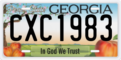 GA license plate CXC1983
