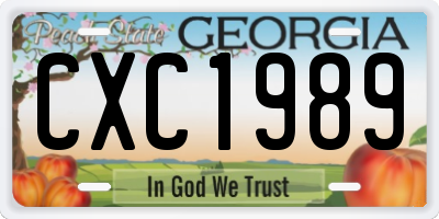 GA license plate CXC1989