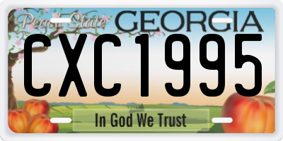 GA license plate CXC1995