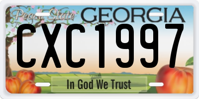 GA license plate CXC1997