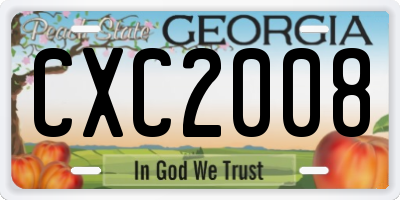 GA license plate CXC2008