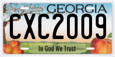 GA license plate CXC2009