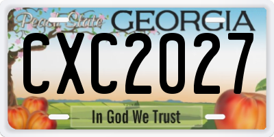 GA license plate CXC2027