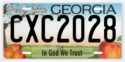 GA license plate CXC2028