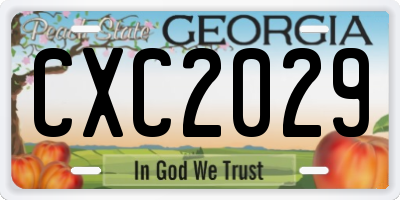GA license plate CXC2029