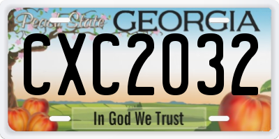 GA license plate CXC2032