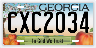 GA license plate CXC2034
