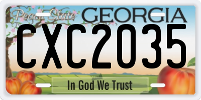 GA license plate CXC2035