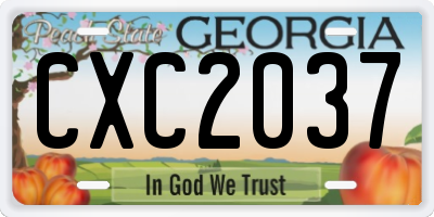GA license plate CXC2037